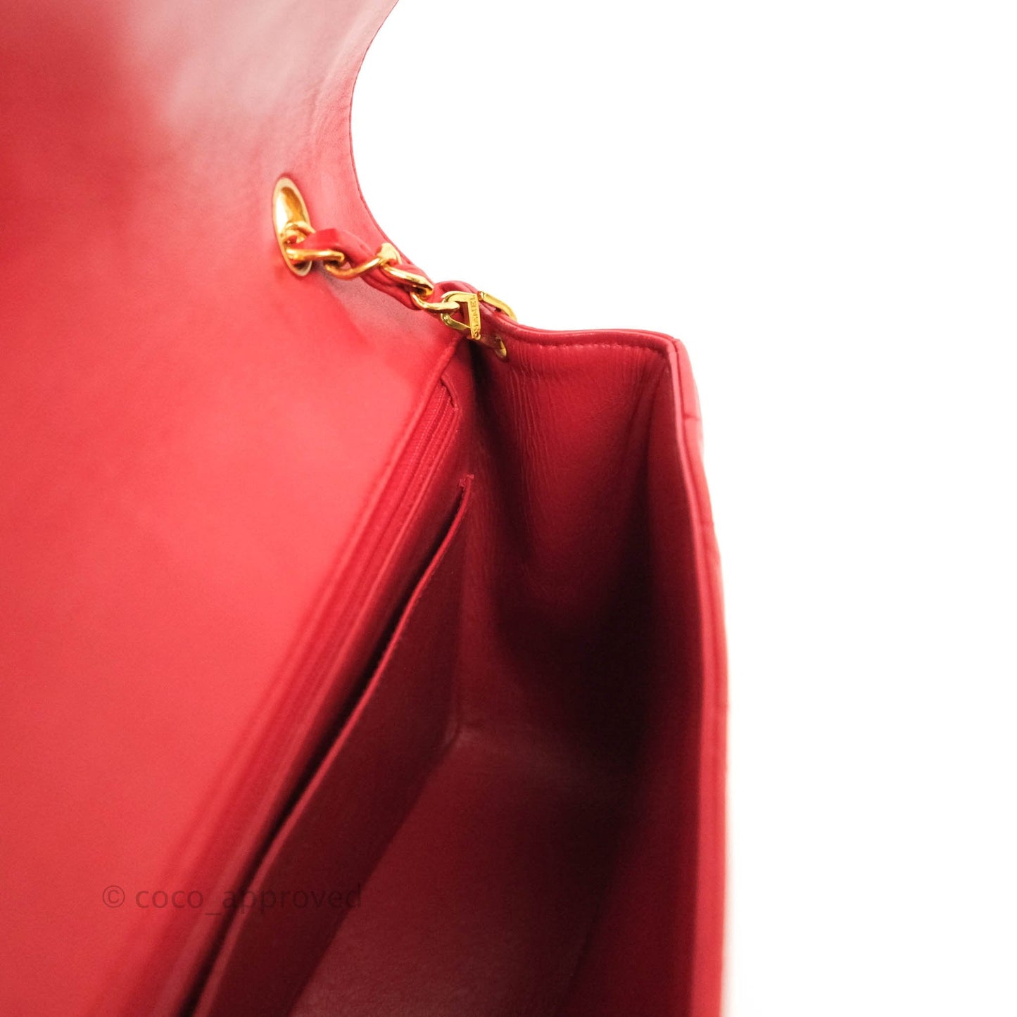 Chanel Red Quilted Lambskin Medium Vintage Classic Diana Flap Bag