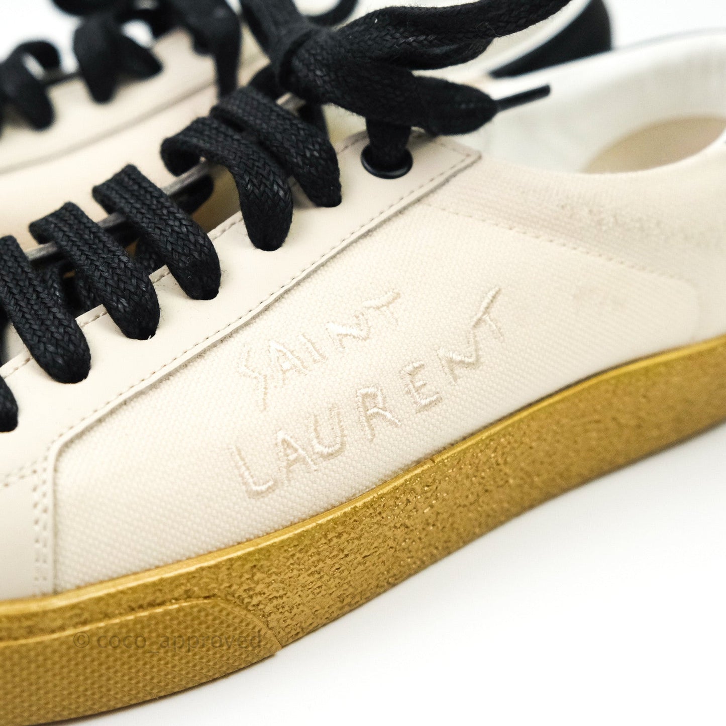 Saint Laurent Court Classic Worn-Look Sneakers⁣ Size 36.5