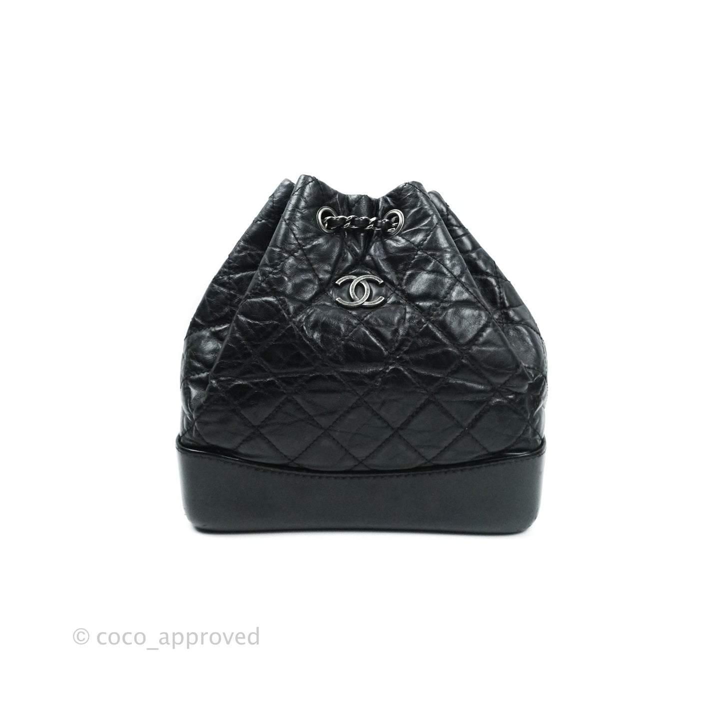 Chanel Gabrielle Backpack Black Aged Calfskin Small Black