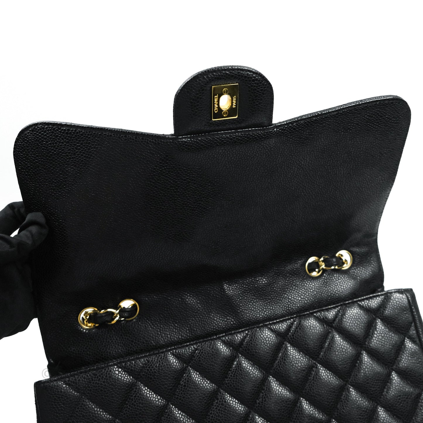 Chanel Jumbo Single Flap Black Caviar Gold Hardware⁣⁣