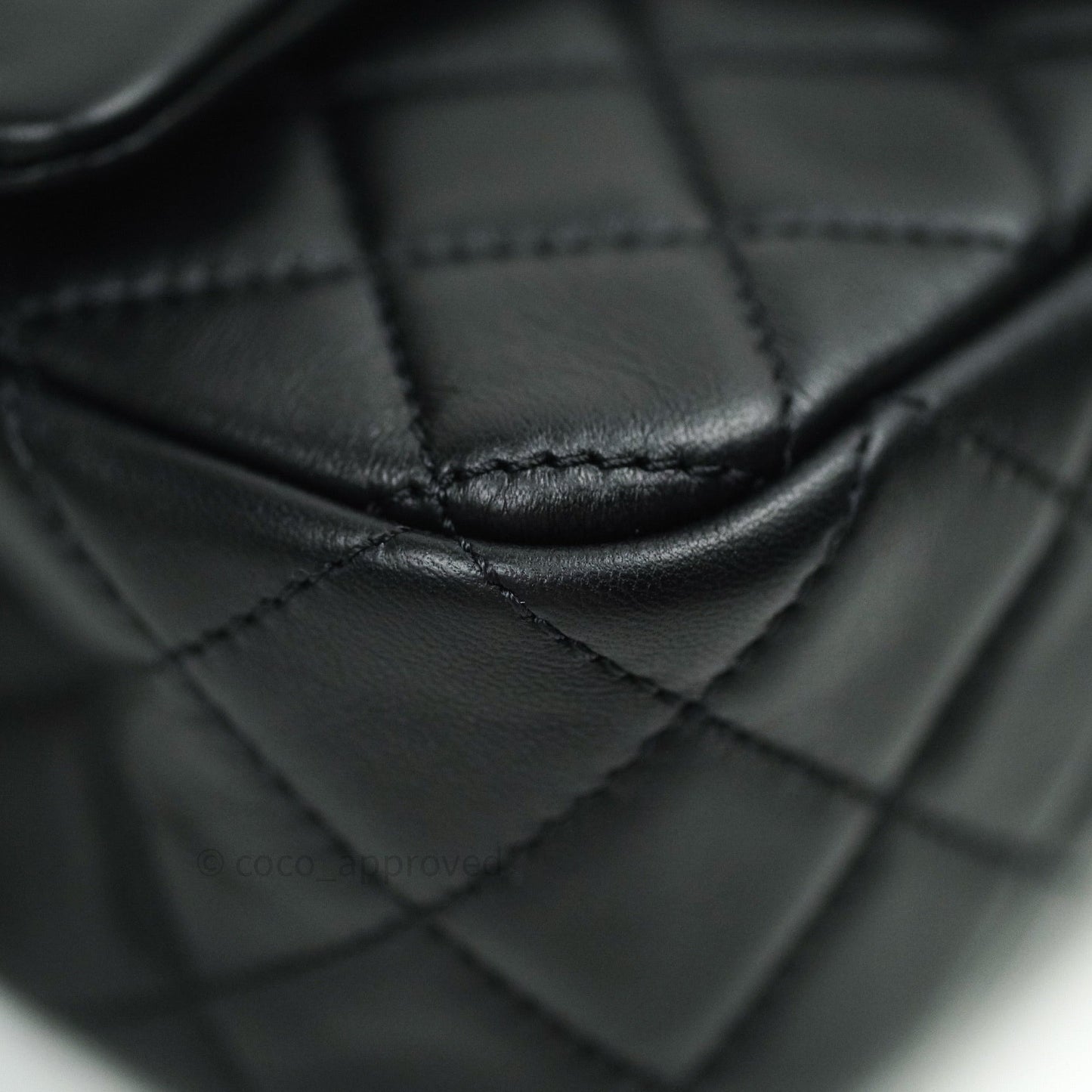 Chanel Mini Rectangular Pearl Crush Quilted Black Lambskin Gold Hardware
