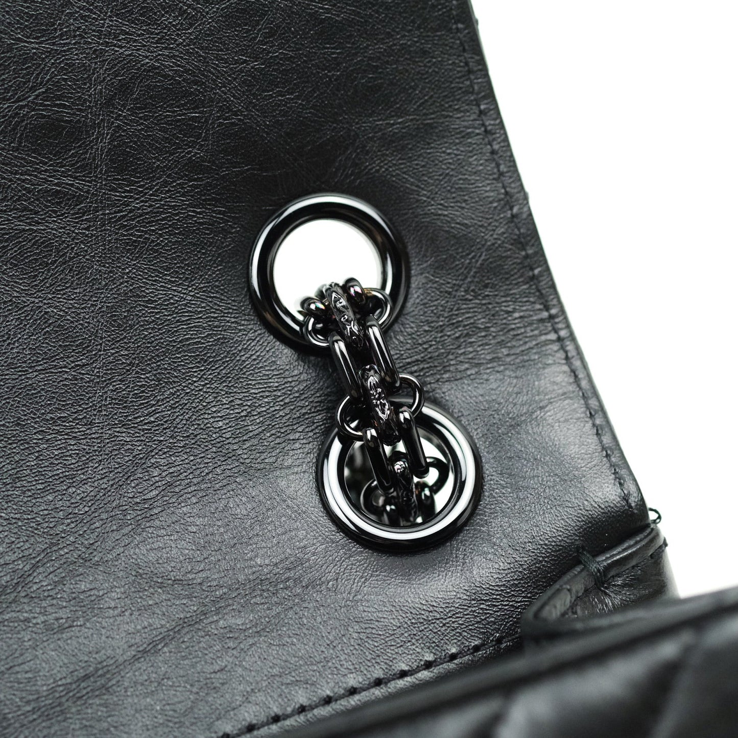 Chanel Mini Reissue 224 So Black Chevron Calfskin Black Hardware