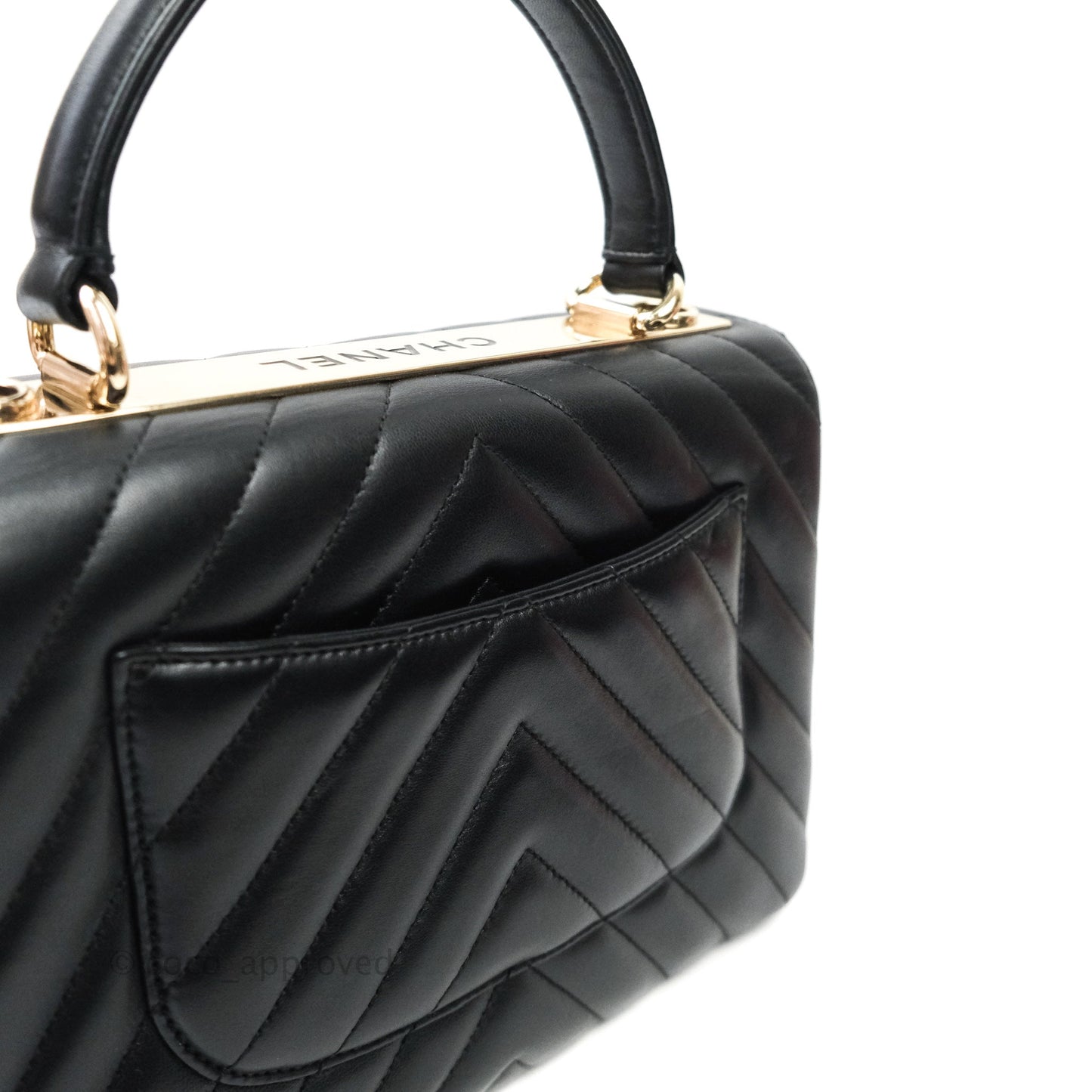 Chanel Trendy CC Chevron Small Black Lambskin Gold Hardware