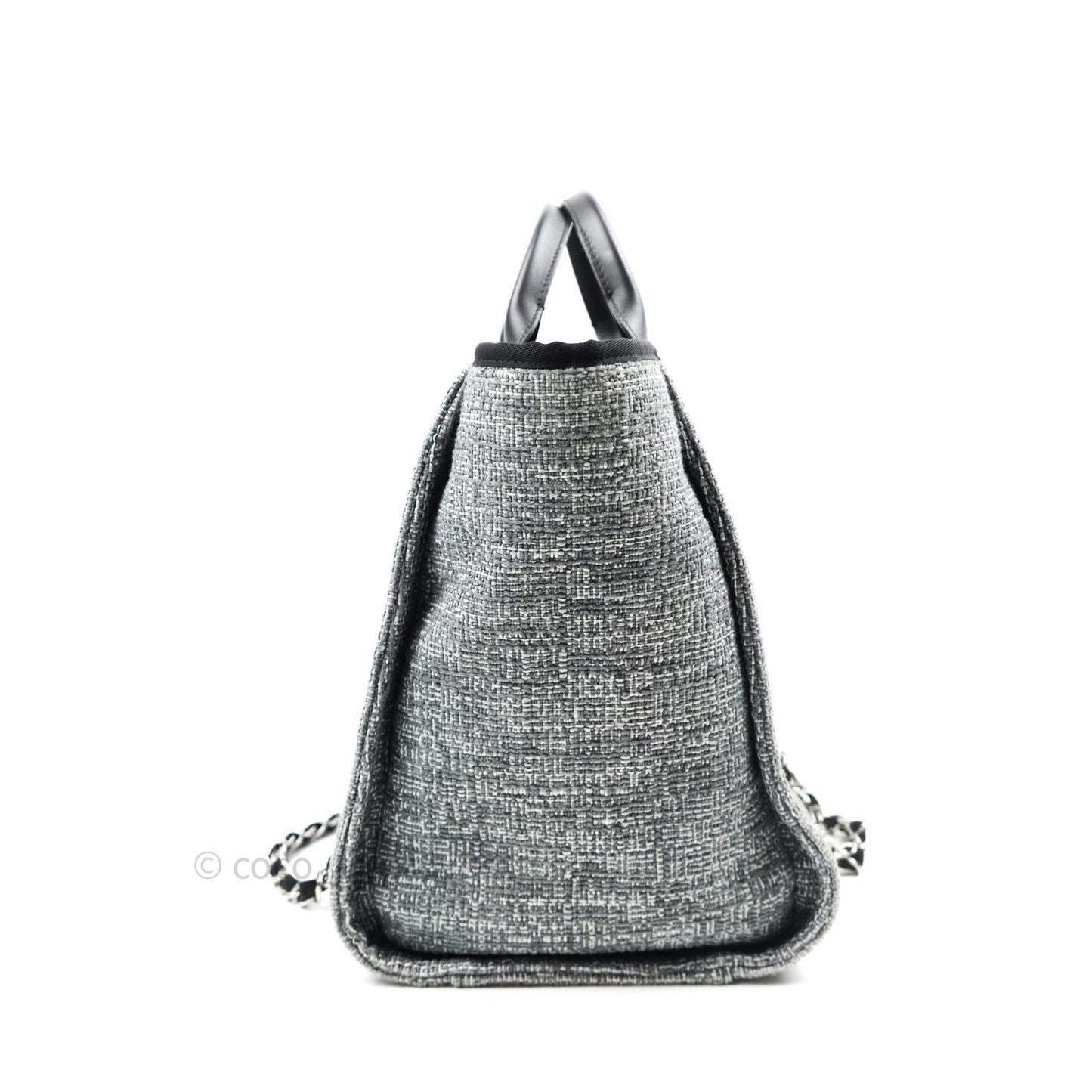 Chanel Large Deauville Charcoal Grey Canvas