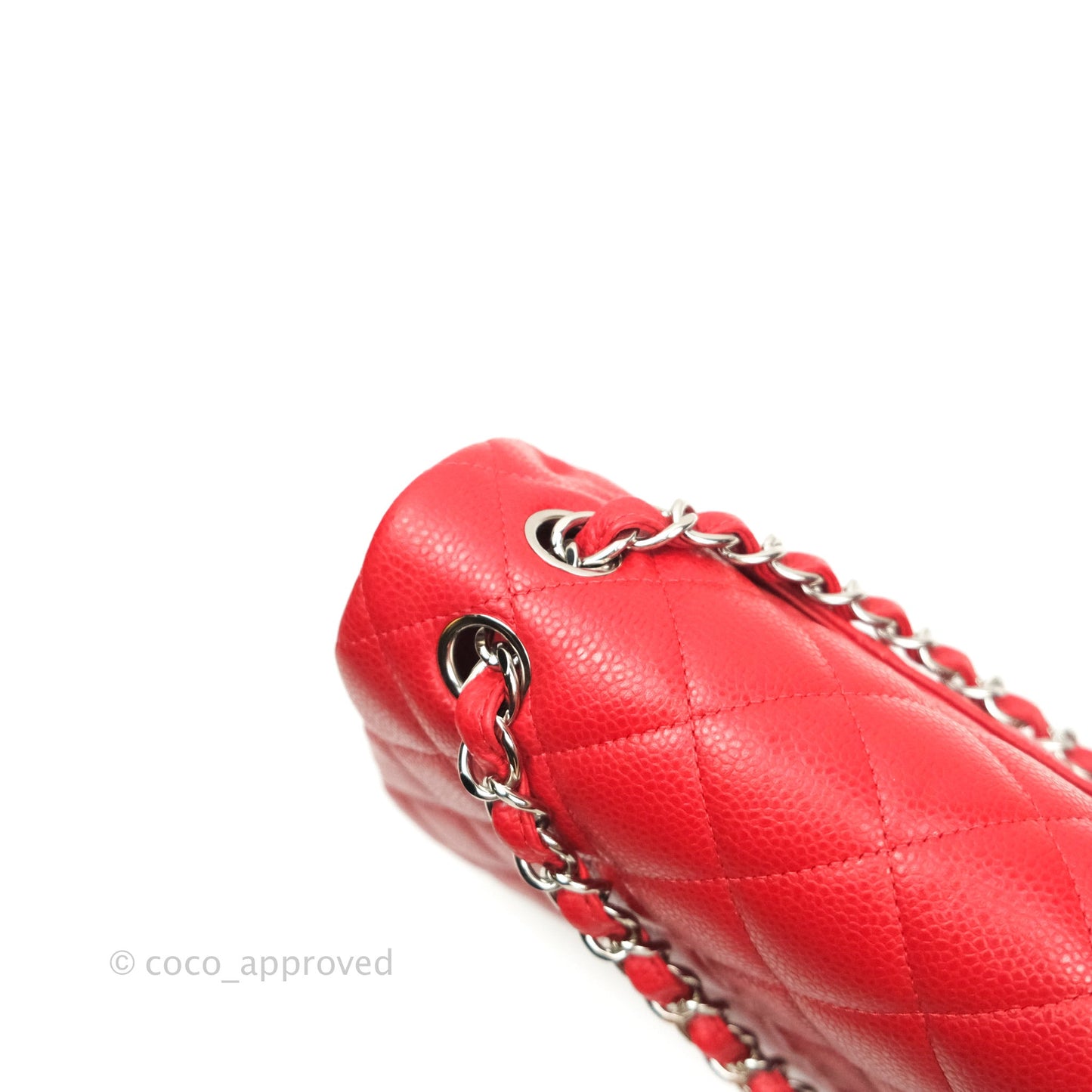 Chanel Classic Jumbo Double Flap Red Caviar Silver Hardware⁣⁣