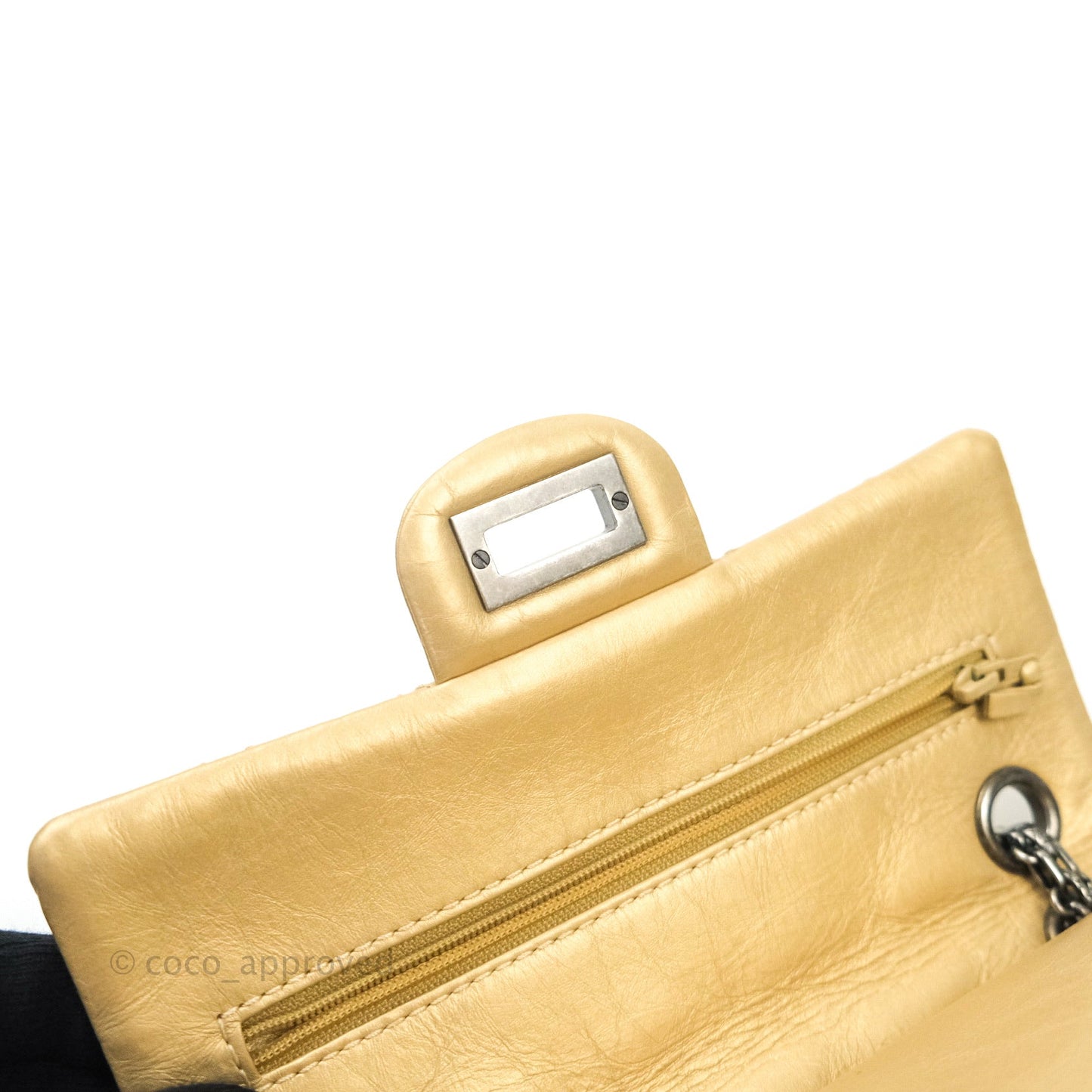 Chanel Mini Reissue 224 Gold Aged Calfskin Ruthenium Hardware