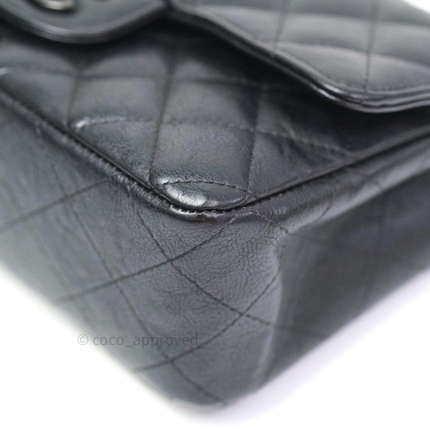Chanel Quilted Mini Rectangular Flap So Black Crumpled Calfskin