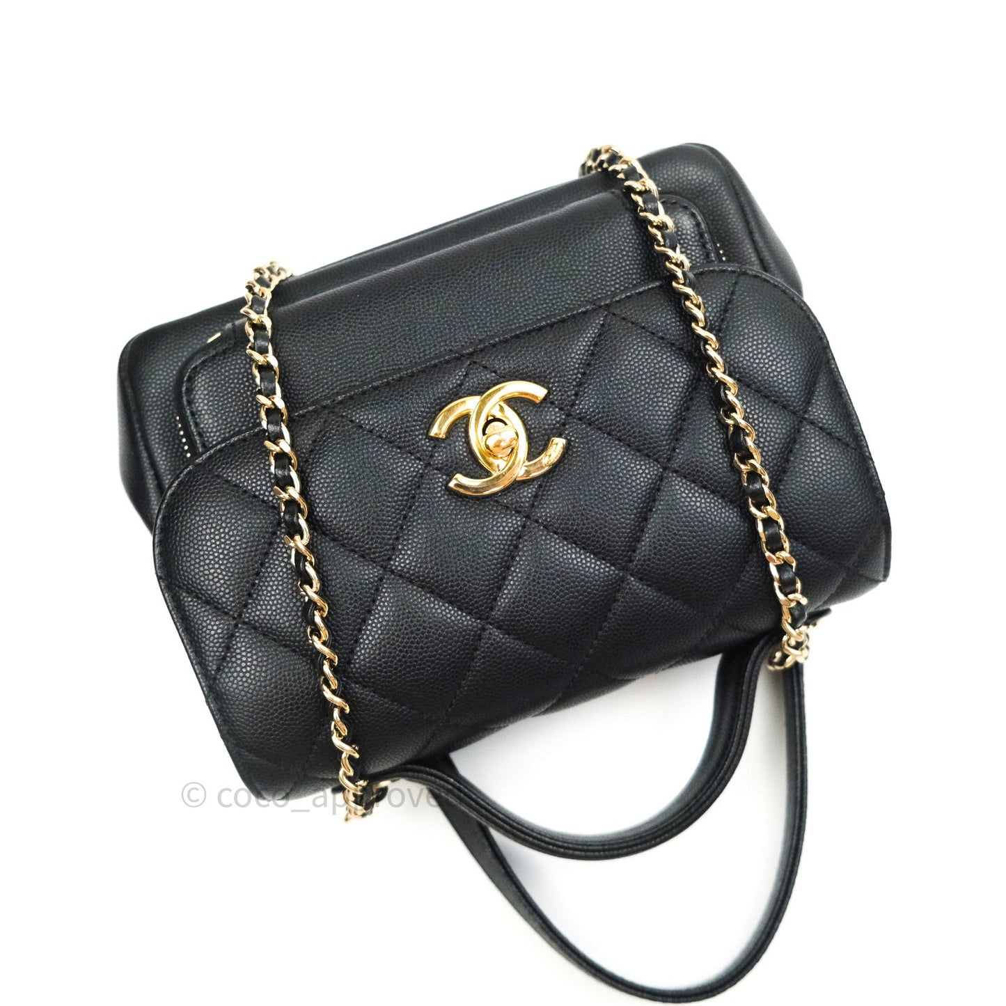Chanel Quilted Small Business Affinity Flap Black Caviar Light Gold Hardware