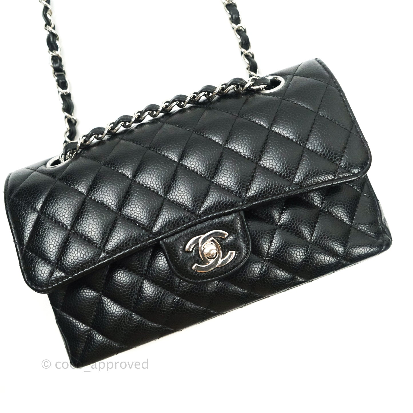 Chanel Classic Small S/M Flap Black Caviar Silver Hardware