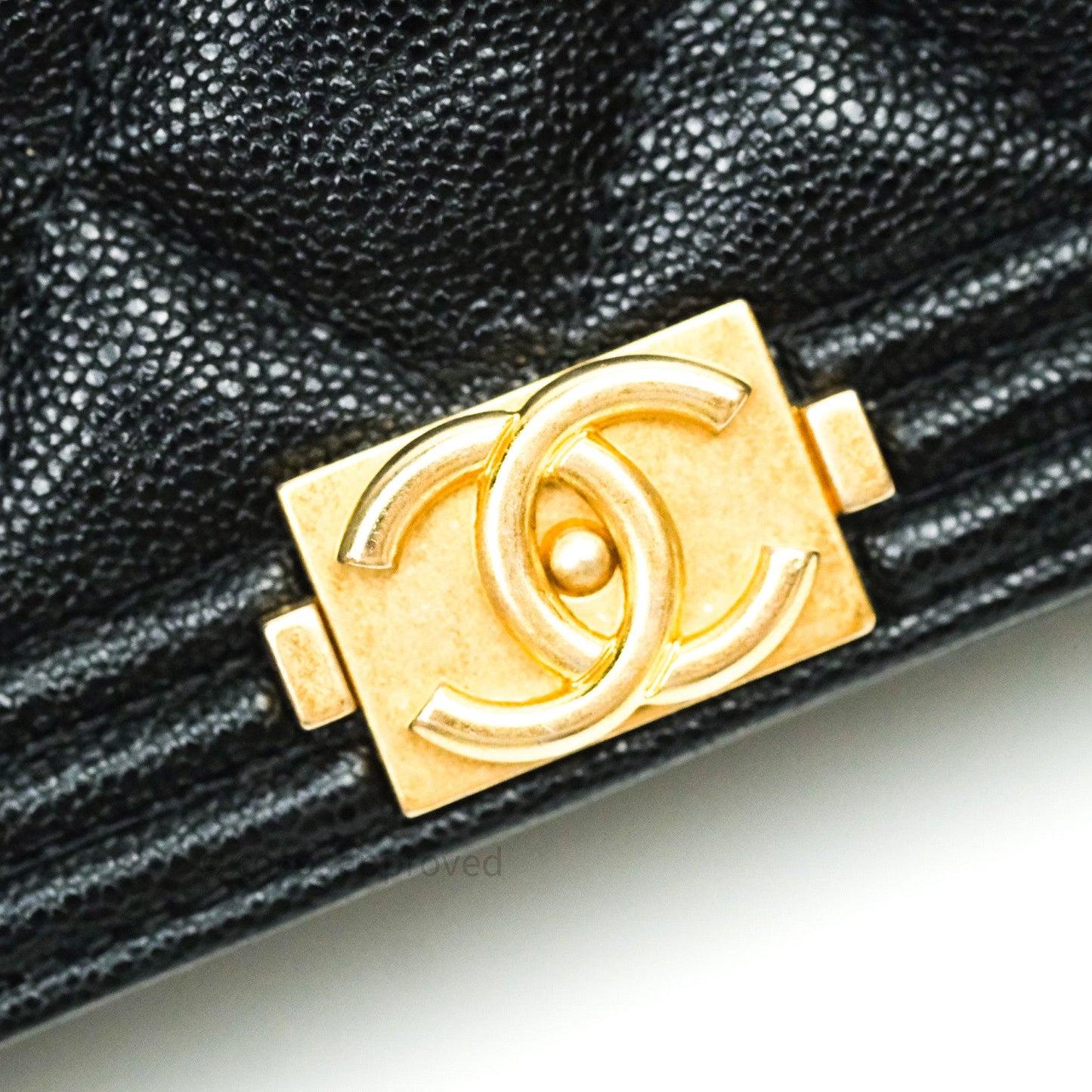 Chanel Quilted Boy Wallet on Chain WOC Black Caviar Gold Hardware