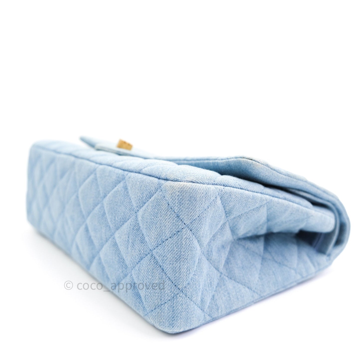 Chanel Reissue Quilted Denim Blue Gold Hardware 226