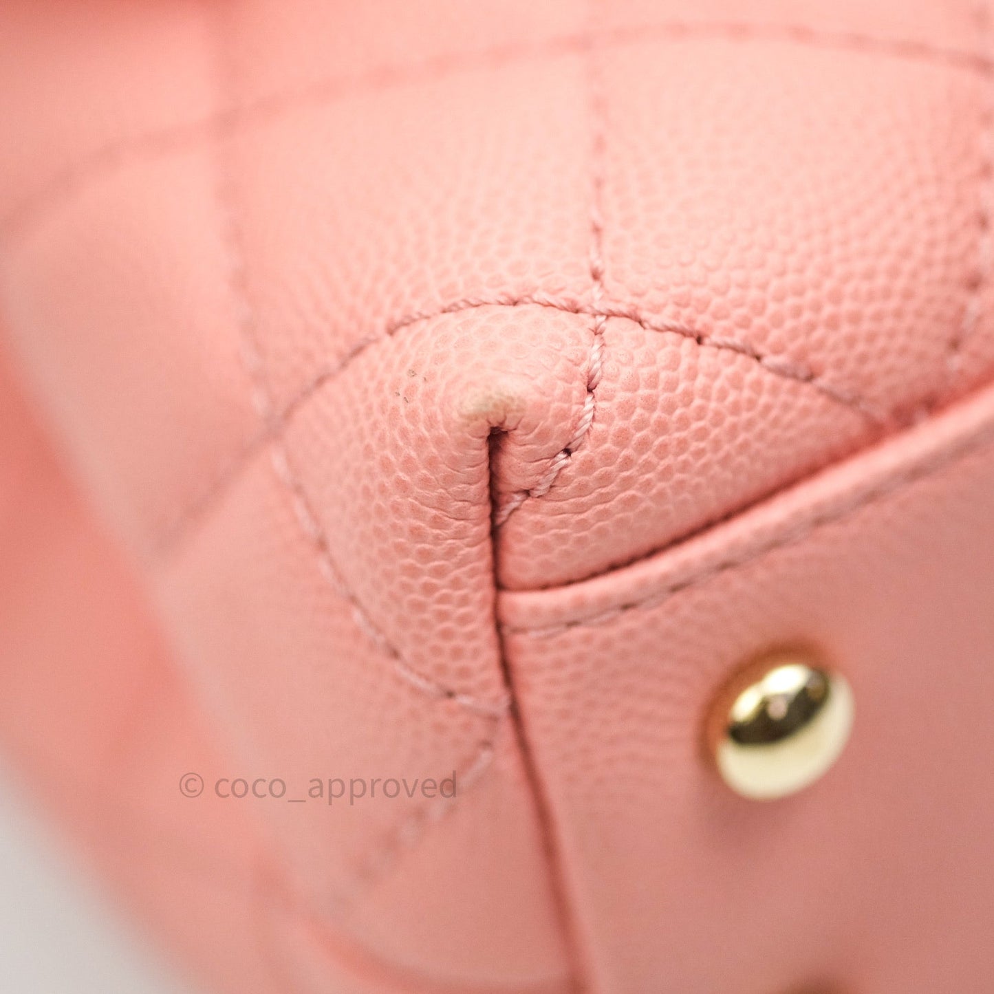 Chanel Mini Coco Handle Pink Caviar Quilted Gold Hardware