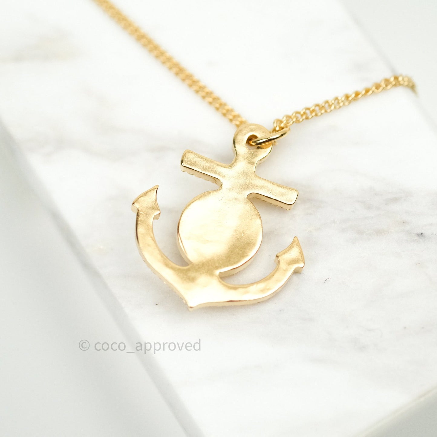 Chanel CC Anchor Pendant Gold Necklace