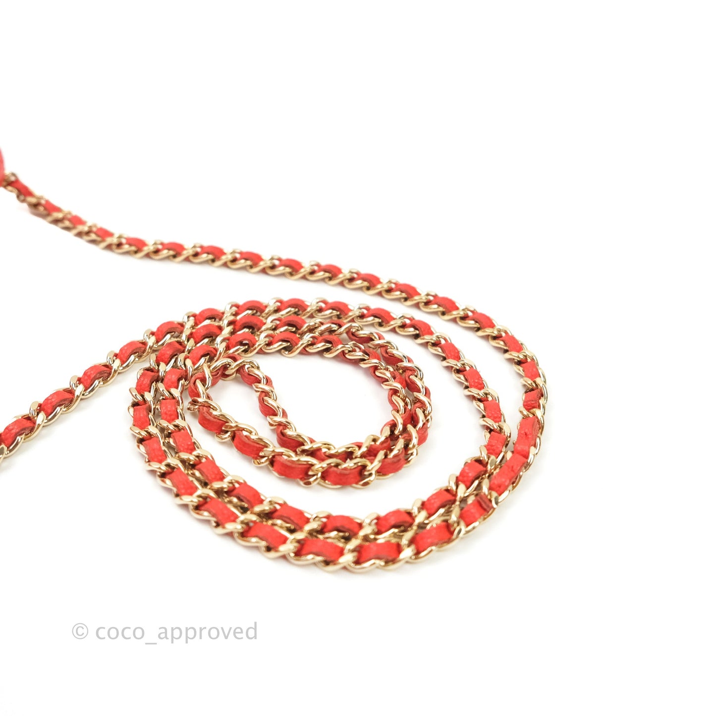 Chanel Quilted Wallet on Chain WOC Red Caviar Gold Hardware