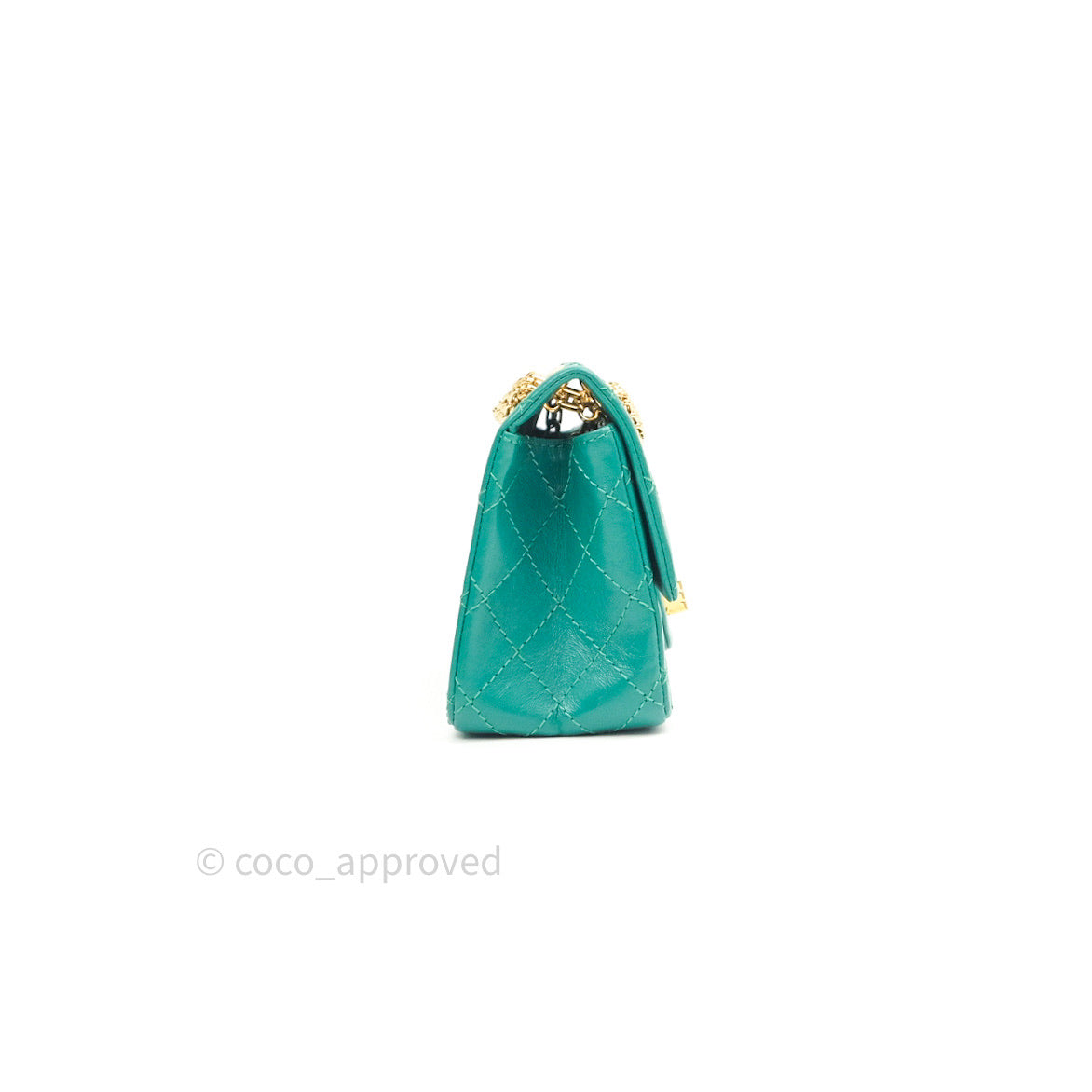 Chanel Mini Reissue 224 Green Aged Calfskin Gold Hardware