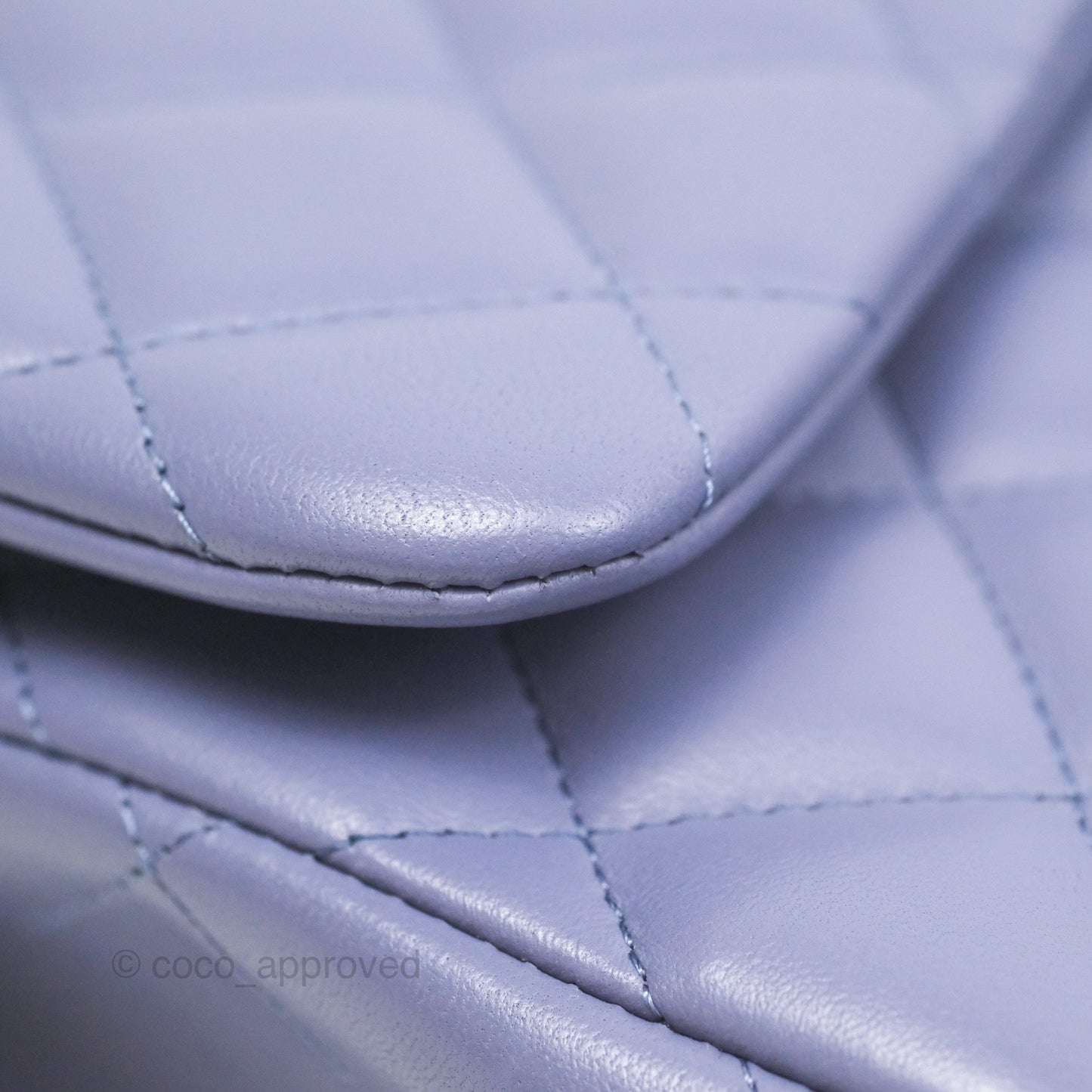 Chanel Jumbo Double Flap Lavender Blue Lambskin Silver Hardware⁣⁣