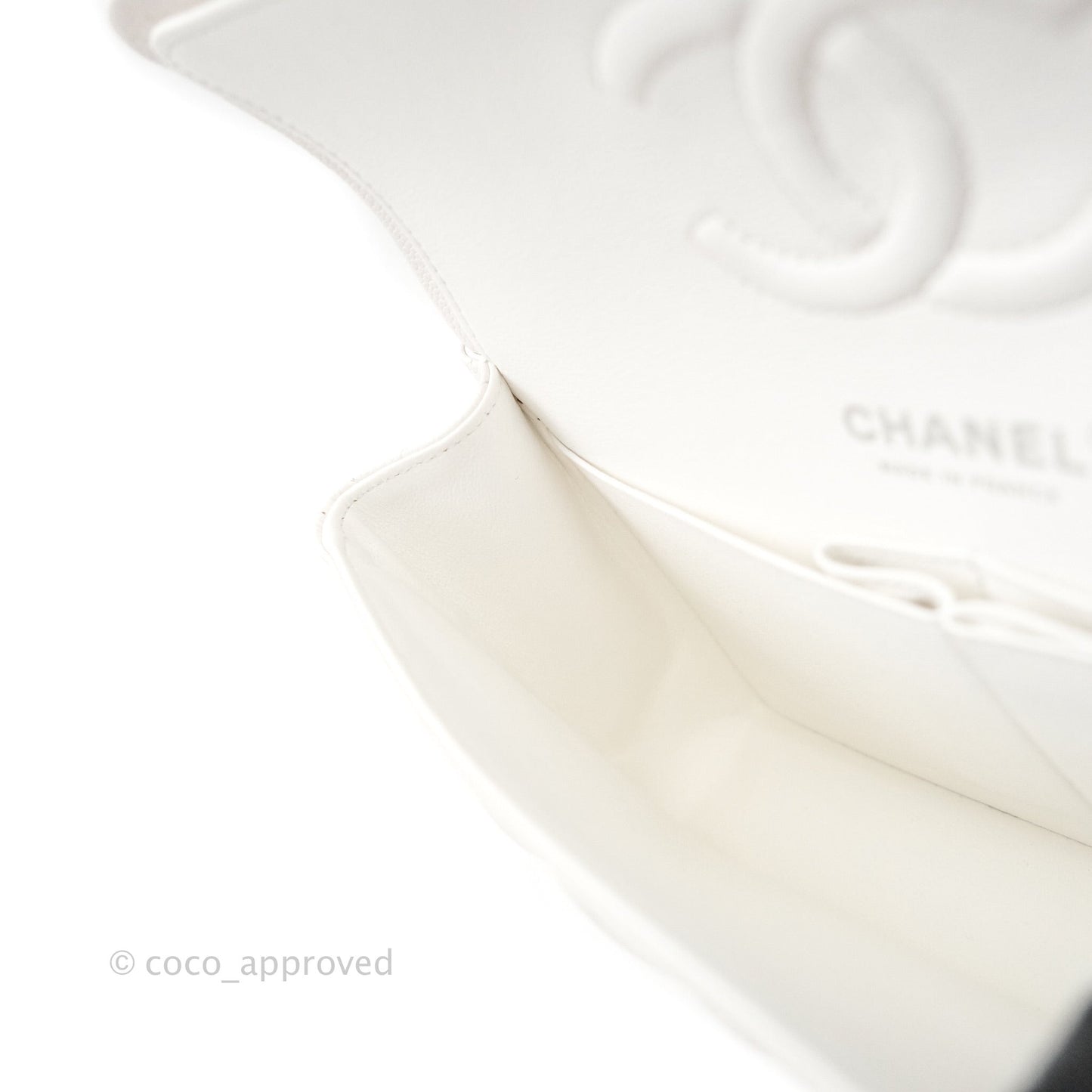 Chanel Classic Small S/M Flap White Caviar Silver Hardware