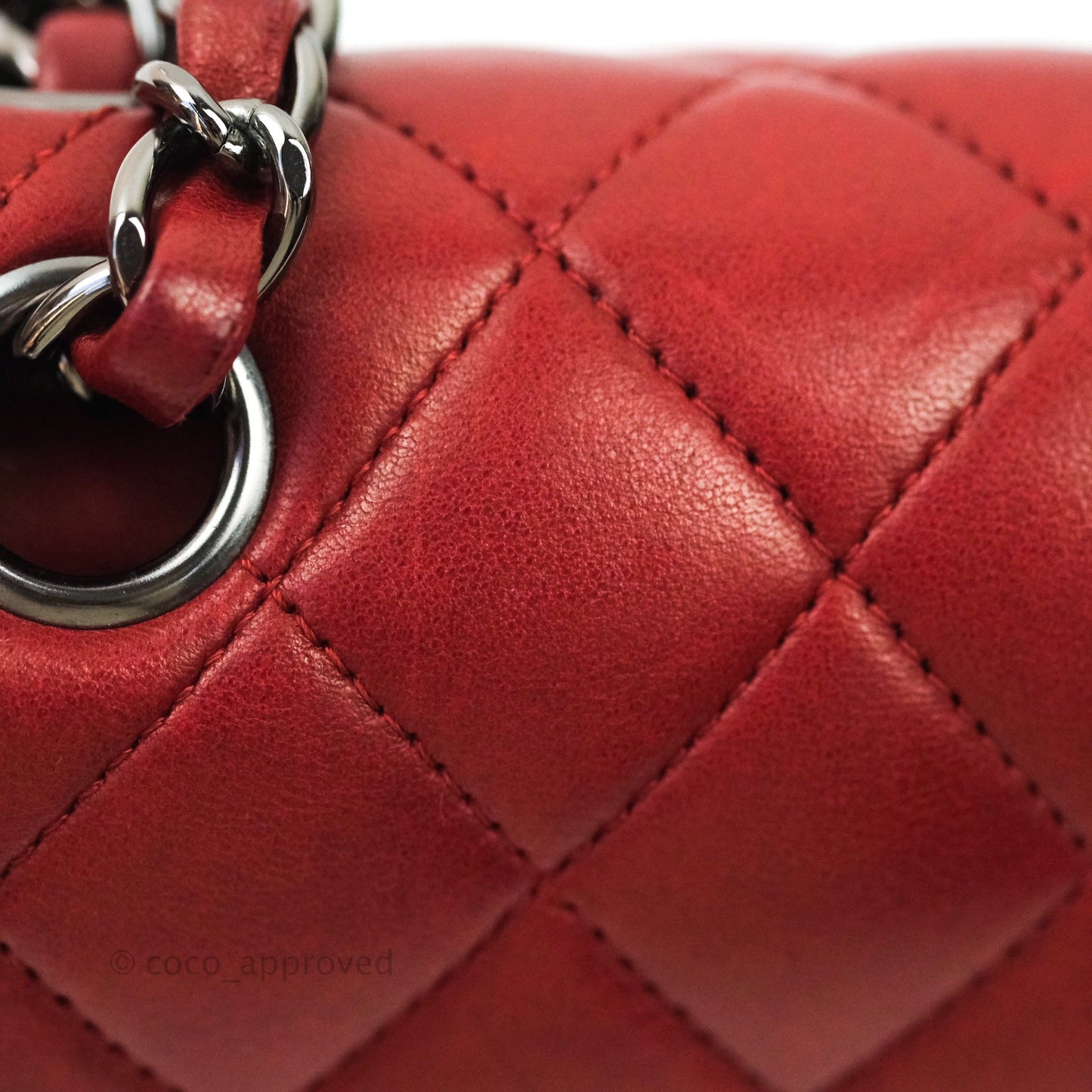 Chanel Classic M/L Medium Double Flap Dark Red Lambskin Gunmetal Hardware