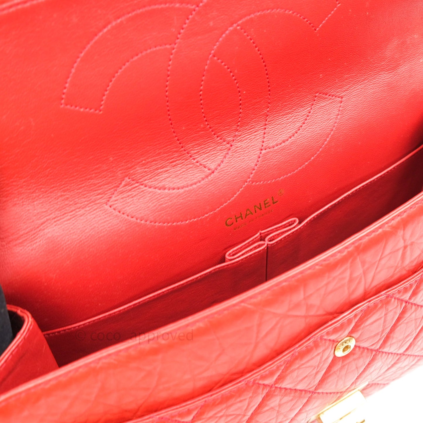 Chanel Reissue Quilted Aged Calfskin Coral Red Ruthenium Hardware 227