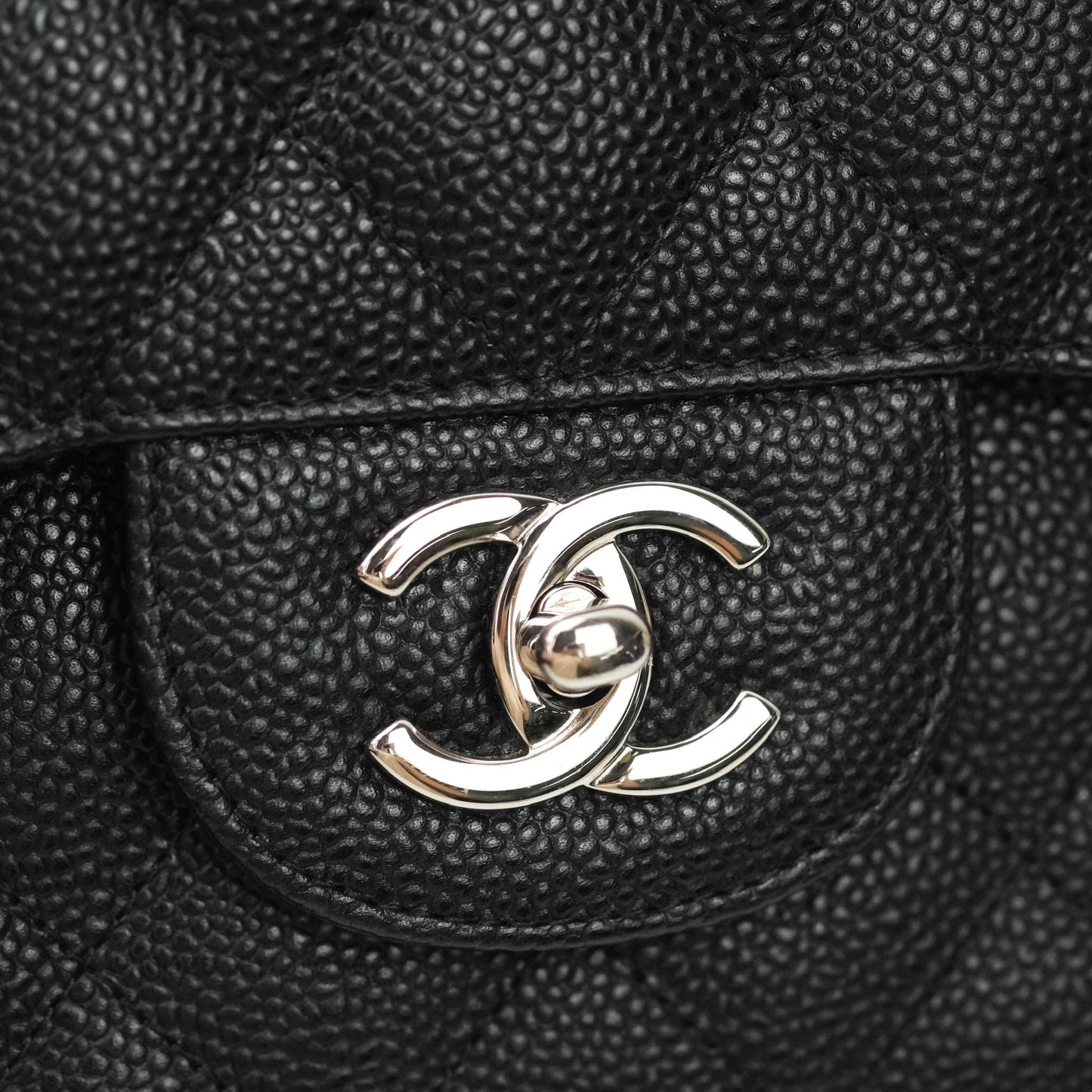 Chanel Jumbo Double Flap Black Caviar Silver Hardware⁣⁣