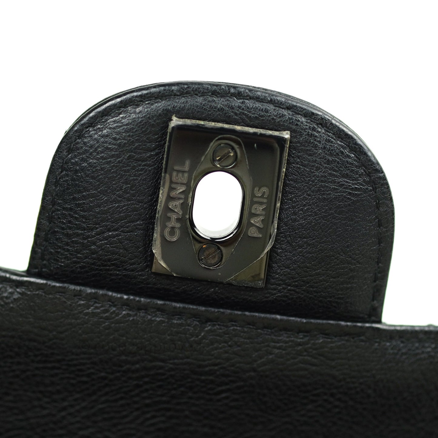 Chanel Quilted Mini Square Flap So Black Crumpled Calfskin