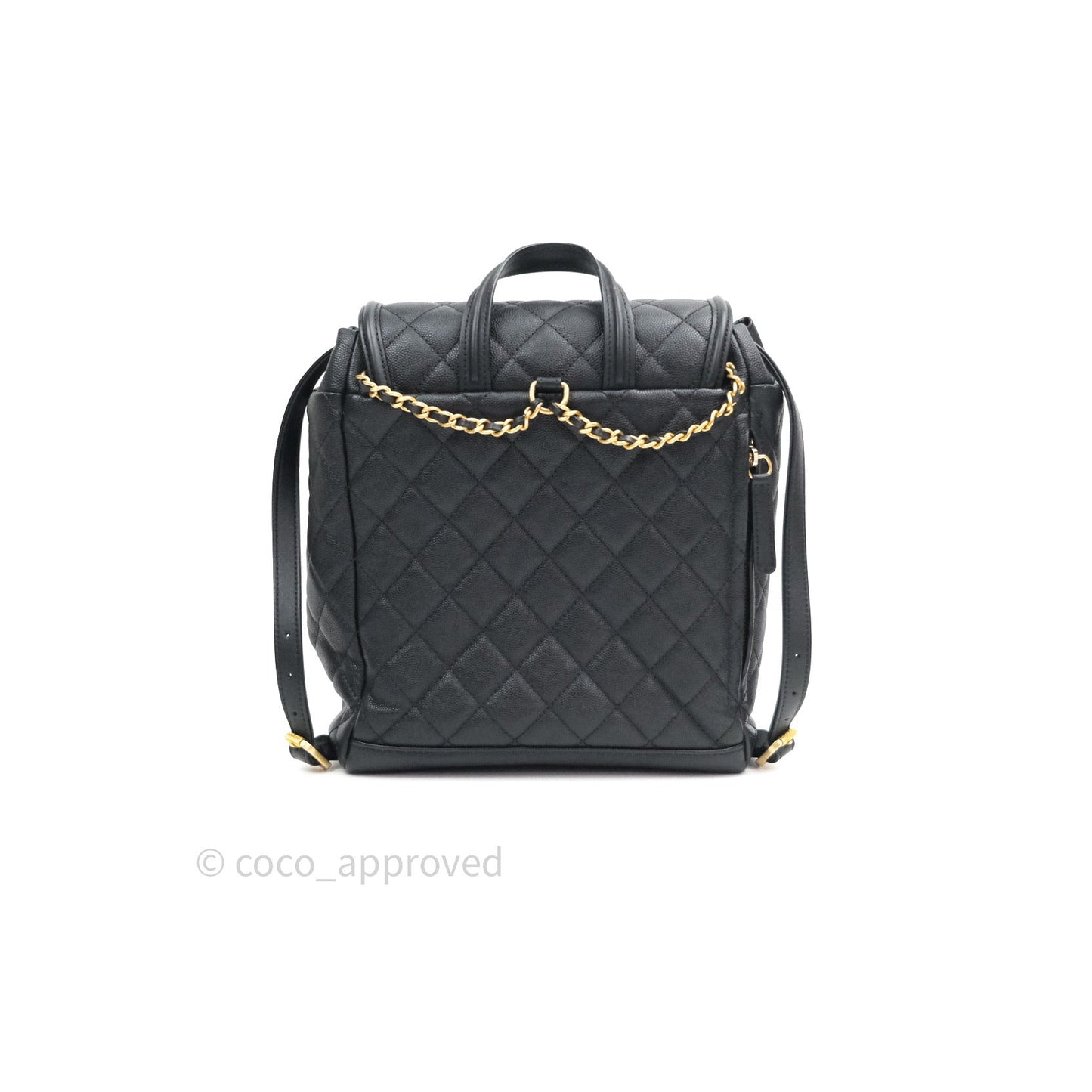 Chanel Quilted Filigree Backpack Black Caviar