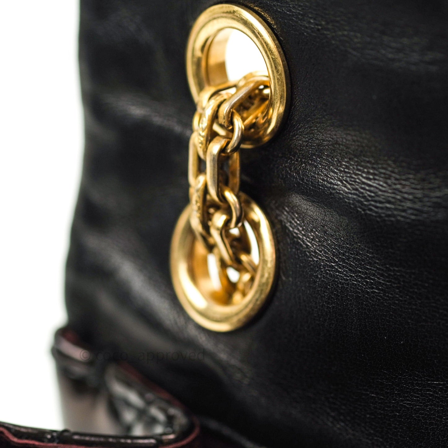 Chanel Quilted Accordion Reissue Black Patent Leather Gold Hardware 2.55 Flap