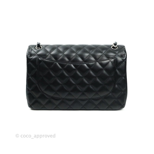 Chanel Jumbo Double Flap Black Lambskin Silver Hardware⁣⁣