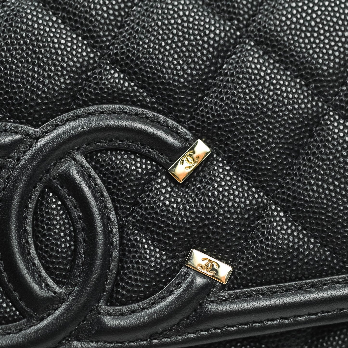Chanel Filigree Wallet on Chain WOC Black Caviar Gold Hardware