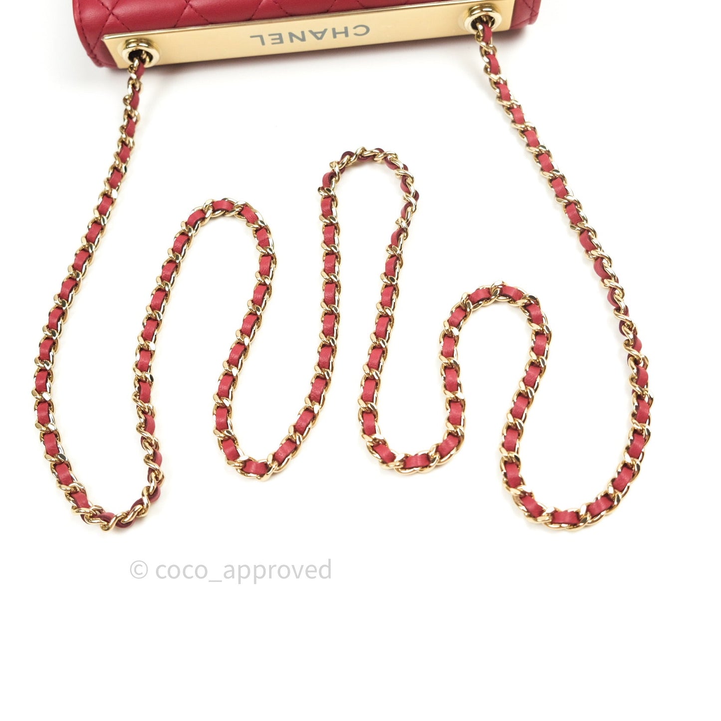 Chanel Trendy CC WOC Wallet on Chain Red Lambskin Gold Hardware