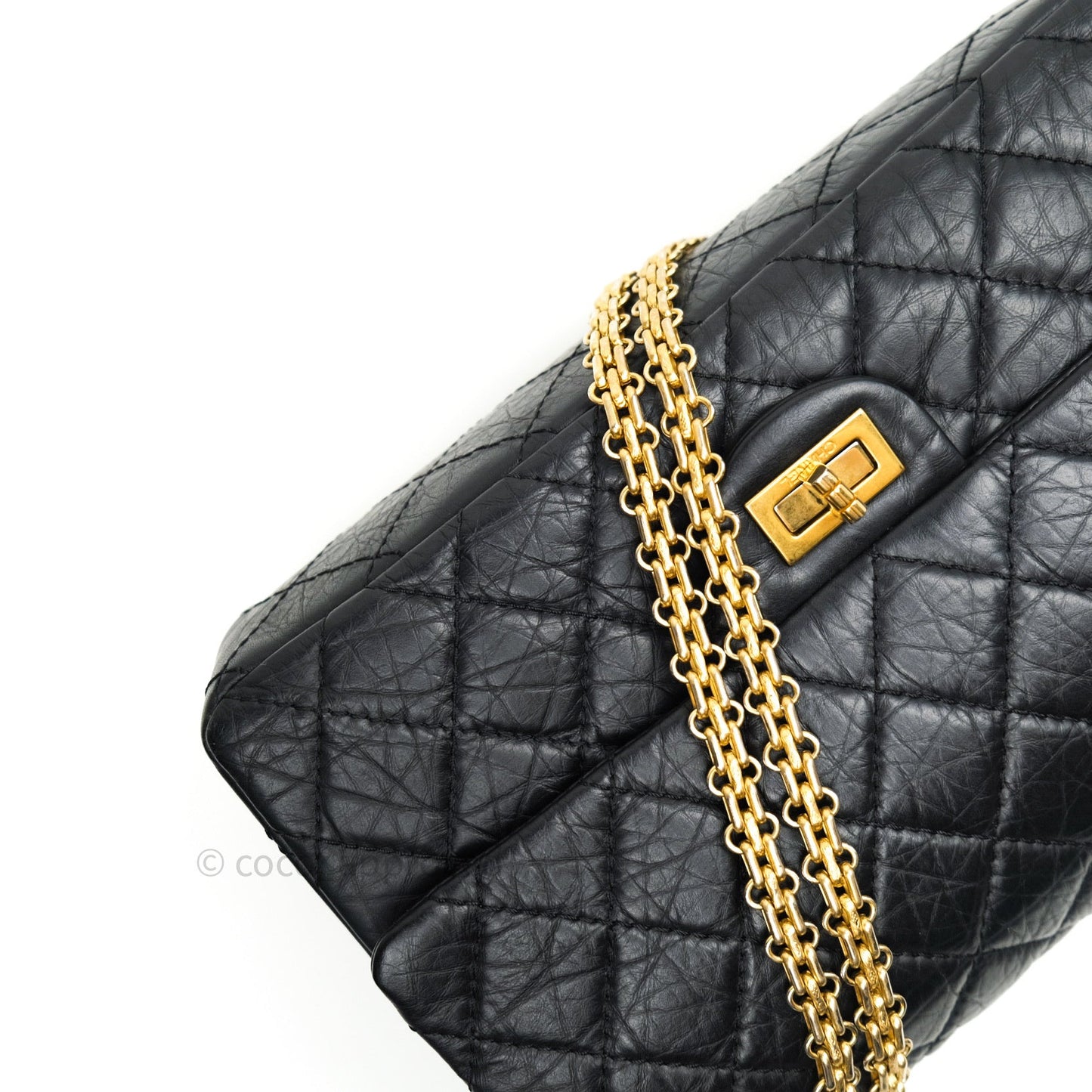 Chanel Reissue Quilted Aged Calfskin Black Gold Hardware 226