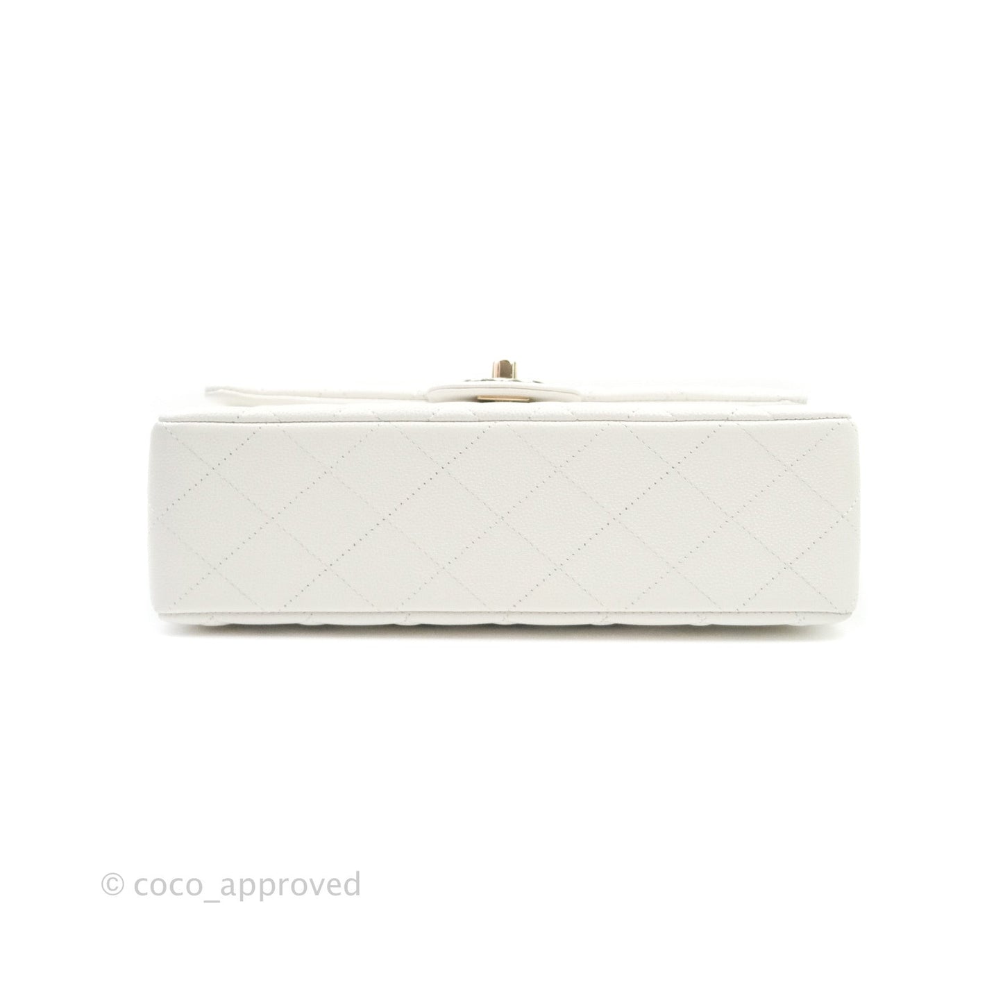 Chanel Classic Small S/M Flap Ivory White Caviar Gold Hardware