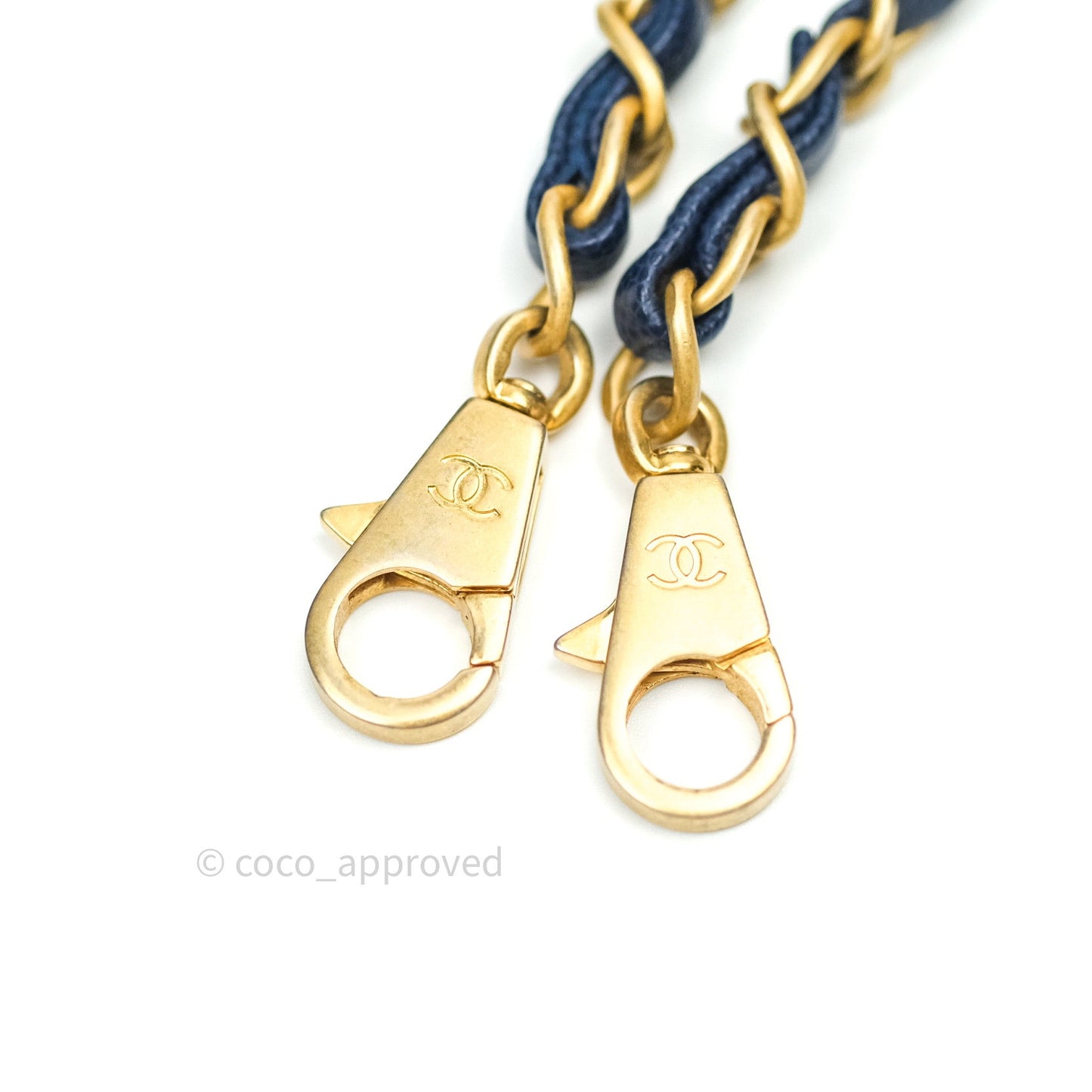 Chanel Quilted Medium Coco Handle Flap Navy Caviar Lizard Handle