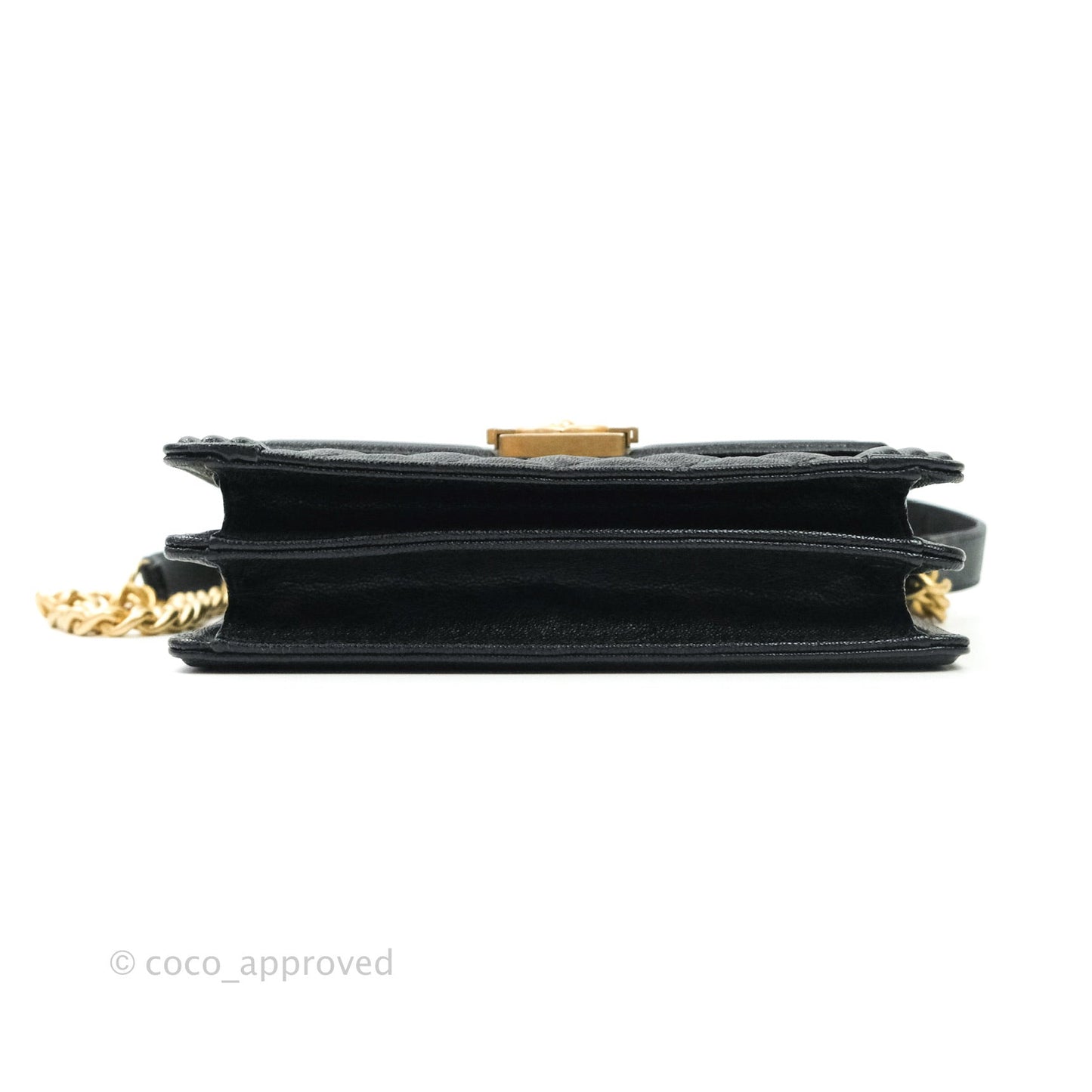 Chanel Quilted North South Boy Flap Black Caviar Gold Hardware