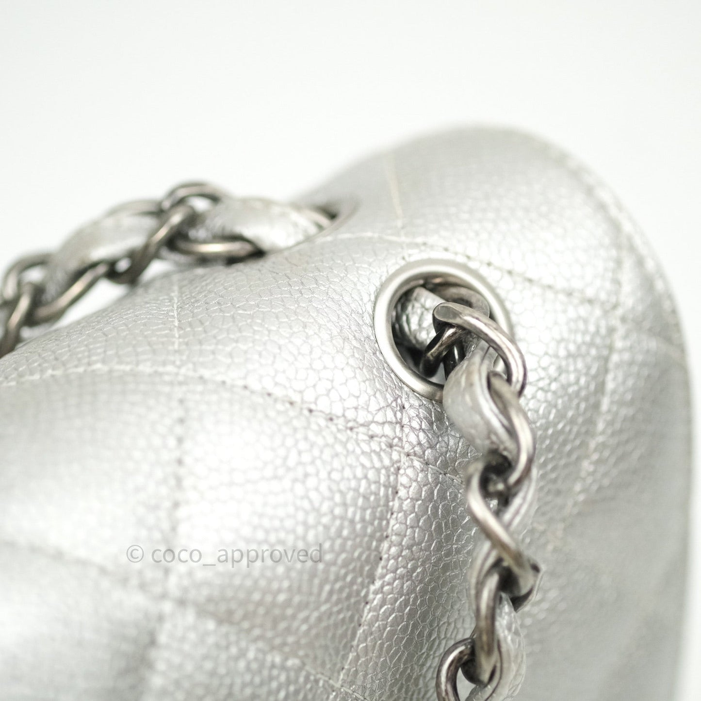 Chanel Jumbo Double Flap Silver Caviar Ruthenium Hardware⁣⁣