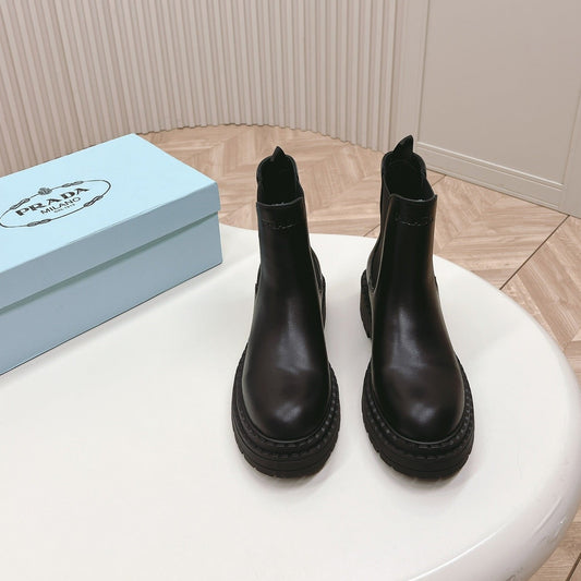 Luxury PradaMONOLITH BRUSHED BOOTIES BLACK CALFSKIN