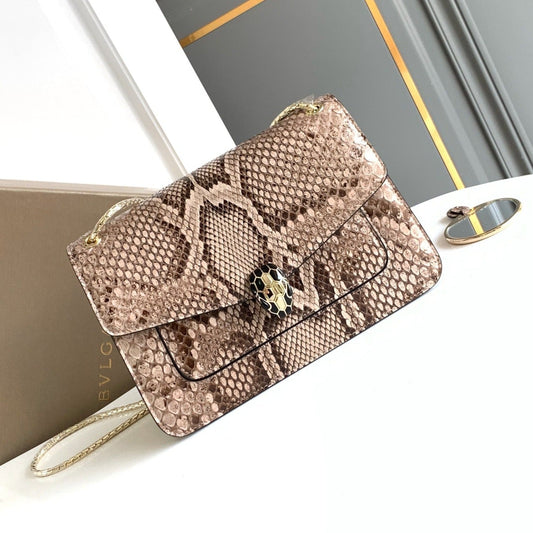 Luxury Bottega Veneta HANDBAG 25 IN GREY SHINY PYTHON LEATHER