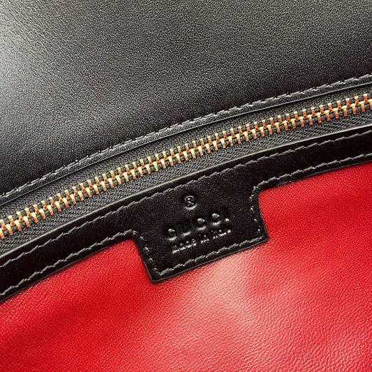 Luxury Gucci MARMONT SMALL MULTI-POCKET BAG 25 IN BLACK CALFSKIN GOLD HARDWARE