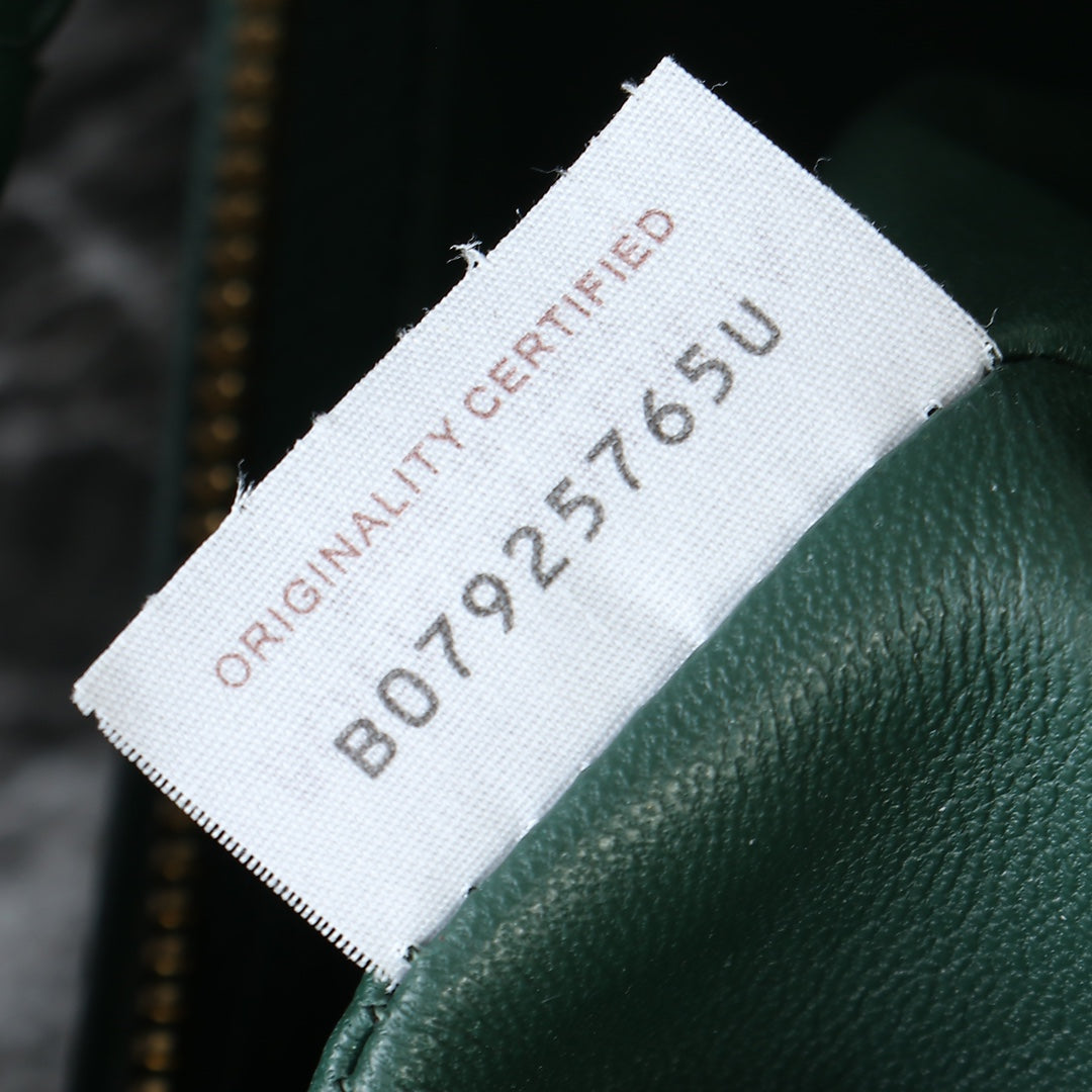 Luxury Bottega Veneta small jodie 48 dark green lambskin