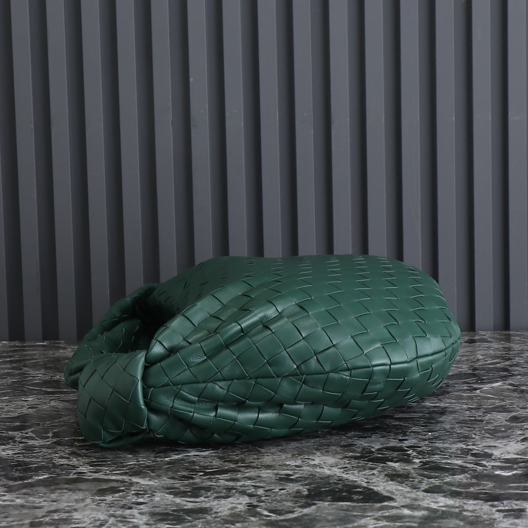 Luxury Bottega Veneta small jodie 48 dark green lambskin