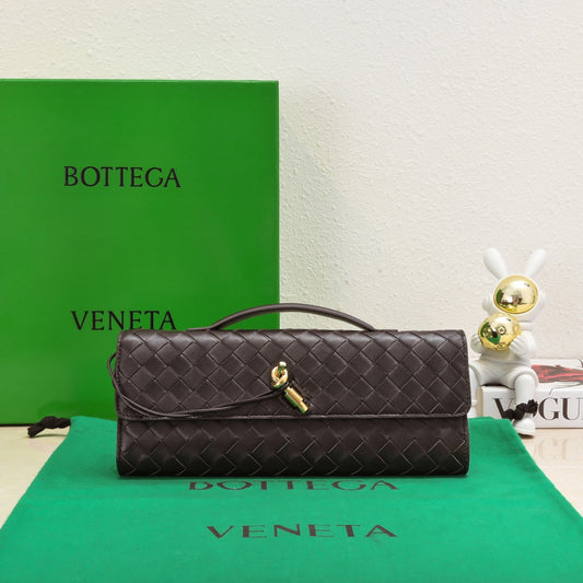 Luxury Bottega Veneta BV Long Clutch Andiamo With Handle 31cm Fondant Calfskin Ghw