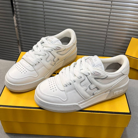 Luxury FendiLuxury FendiMATCH LOW TOPS IN WHITE CALFSKIN AND MESH