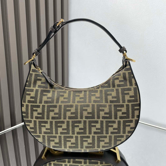 Luxury FendiFENDIGRAPHY MEDIUM 29 IN GURKHA JACQUARD FABRIC FF MOTIF GOLD HARDWARE