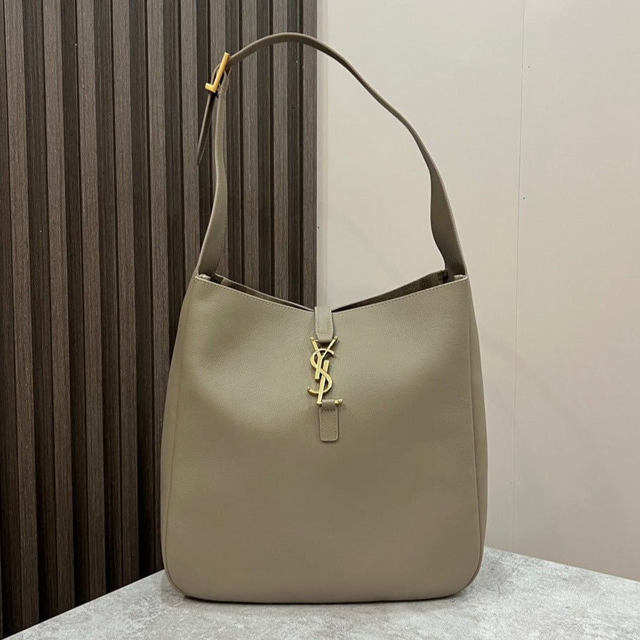 Luxury Saint Laurent le 5a7 large 30cm grey calfskin