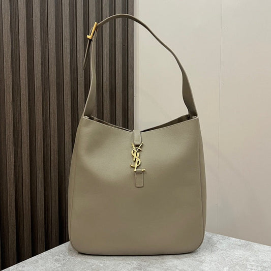 Luxury Saint Laurent le 5a7 large 30cm grey calfskin