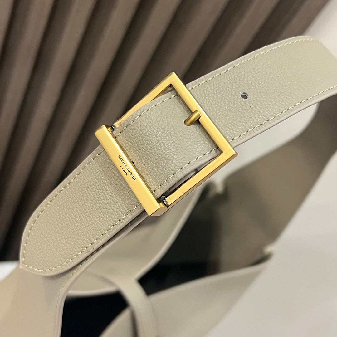 Luxury Saint Laurent le 5a7 large 30cm grey calfskin