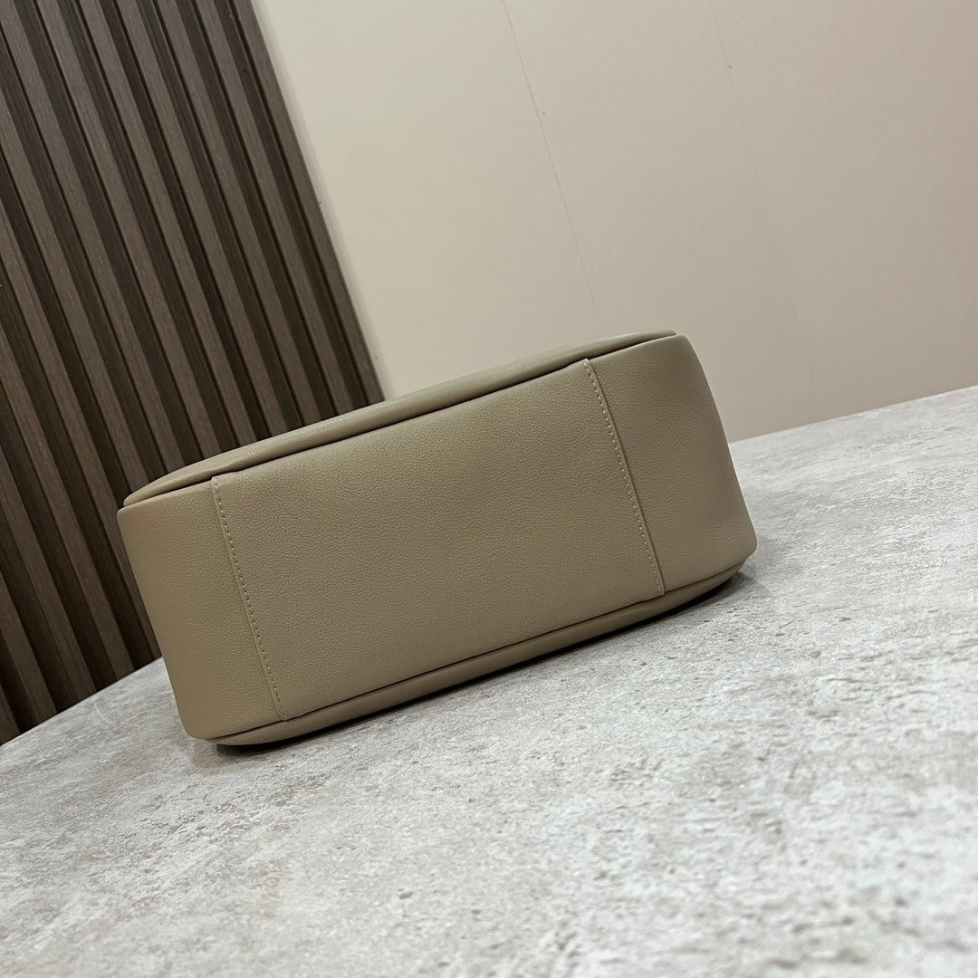 Luxury Saint Laurent le 5a7 large 30cm grey calfskin