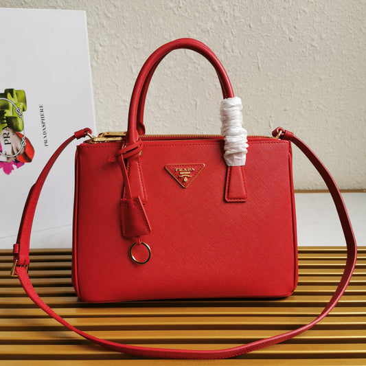 Luxury PradaGALLERIA 28 BAG IN CHERRY RED SAFFIANO LEATHER