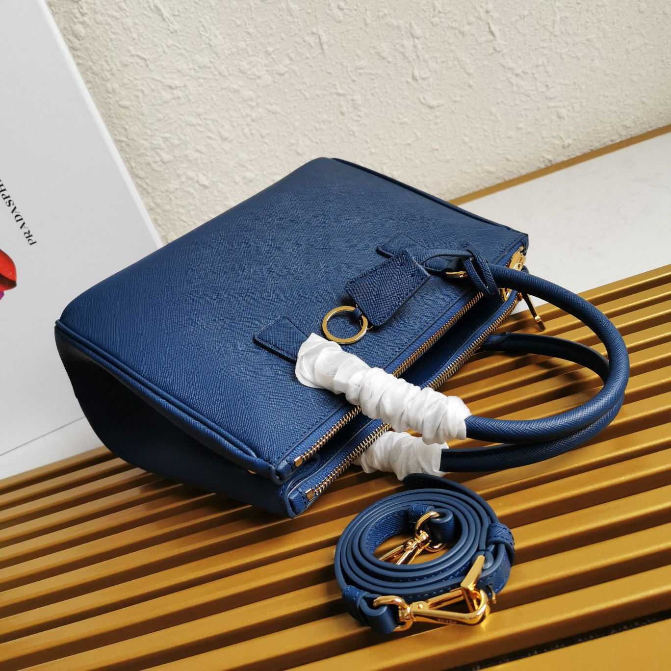 Luxury PradaGALLERIA 28 BAG IN NAVY BLUE SAFFIANO LEATHER