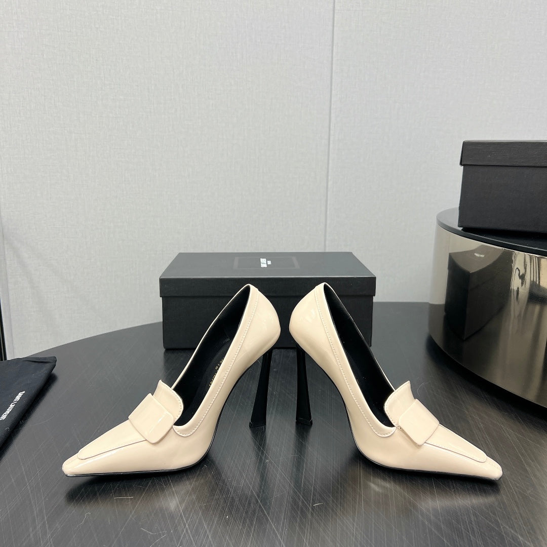 Luxury Saint Laurent D'ORSAY PUMPS IN CREAM GLOSSY CALFSKIN